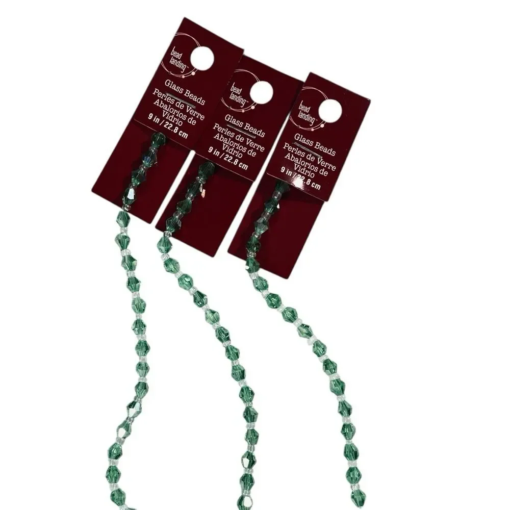 Bead Landing NWT 9 inch Strand Green Glass Beads 6MM Jewelry Making Crafting